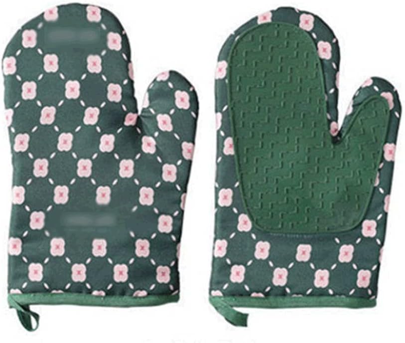 1 Pair Heat Resistant Oven Mitts Baking Non-Slip Kitchen Gloves Unisex