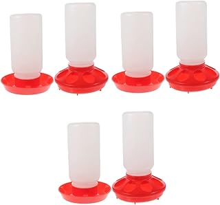 Yardwe 6 Pcs Chicken Feeding Bowl Pigeon Feeder Chick Waterer Plastic Food Containers Pet Feeding Buckets Pigeon Feeding Boxes Food Feeding Holder Feeding Supplies Duck Water Feeder Red