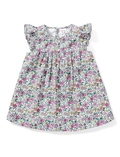 PATPAT Baby Girl's Floral Dress Ruffle Sleeve Cute Playwear Round Neck Dresses