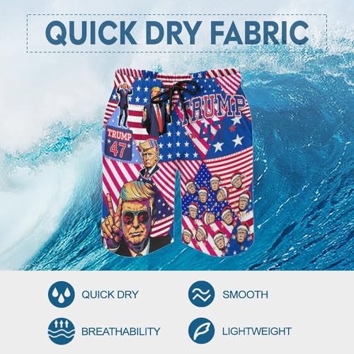Men's Sports Beach Pants Trump Swim Trunks Cool Walk Short Soft Quick Dry Beach Shorts 7