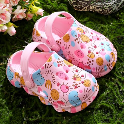 Image of Toddler Clogs for Girls Lightweight Kid Garden Clogs Breathable Slip-on Slides Sandals Slippers Children's Beach Water Shoes (taiy Fen, 28)