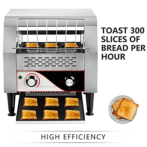 DIYAREA Commercial Conveyor Toaster, 2.2KW 110V 300 PCS/Hour Heavy Duty 304 Foodgrade Stainless Steel Toaster for Home Restaurants or Bakery Use - Thumbnail 3