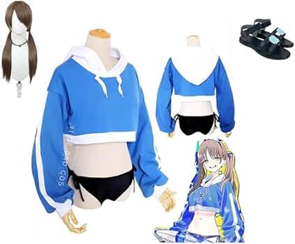 【コスプレ】ブルーアーカイブ 風倉モエ ウィッグ付き Amazon.co.jp: [FANG HUI] ウィッグ、靴付きBlue Archiveブルー