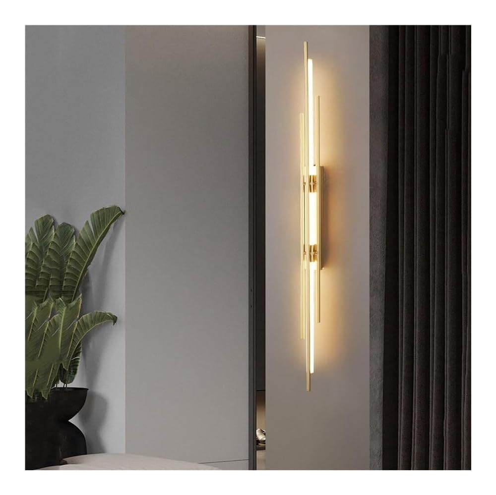 Wandleuchten Mid-Century Modern LED-Deckenleuchte, halbbündige Deckenmontage, Flurleuchten, Streifen, linear, deckennah, Lampe for Badezimmer, Küche, Eingangsbereich, Veranda, Bauernhaus(Gold,Length 4