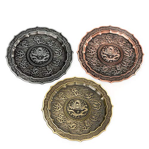 Quemador de Incienso de Cascada Quemador de incienso retro de dragones, base de incienso de aleación de 5 orificios, decoración de habitación, quemador de incienso de metal de sándalo for meditación Q