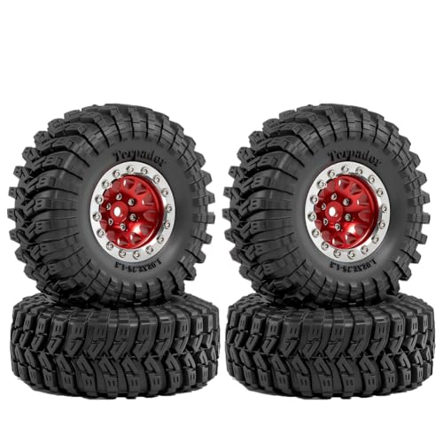 Hlsicnalm(�w���V���L) 4PCS 1.3�C���`�^�C���ƃz�C�[���Z�b�g�A4M 24 FMS FCX24 1/18 RC�N���[���[�p�̃S���^�C���Ƌ��������A�ԐF