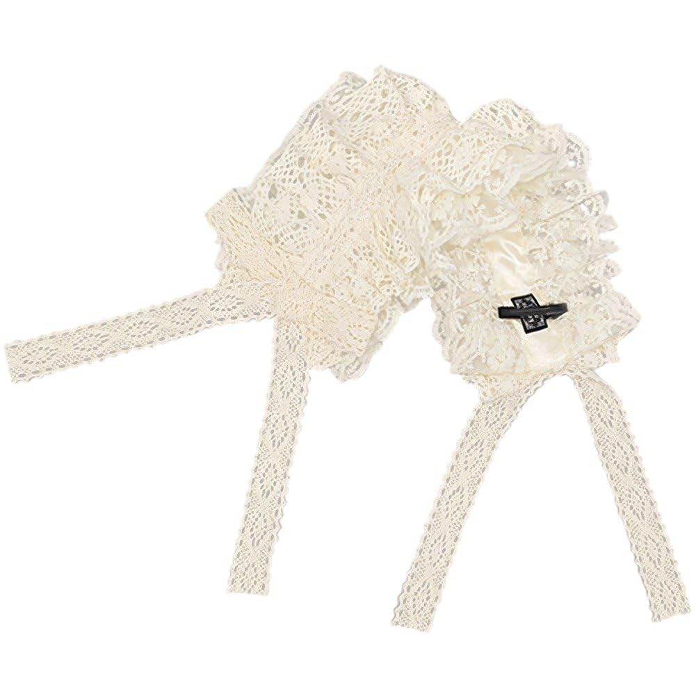 Fituenly Lolita Lace Headband, Sweet Bow Hairband, Maid Costume Accessory Headpiece for Lolita Dress Cosplay Night Party