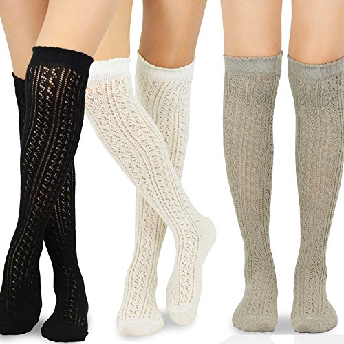 Image of Fashionable Cotton Slouchy Boot Socks for Women and Girls: Long Thigh Highs, Over-the-Knee Highs, and Knee Highs