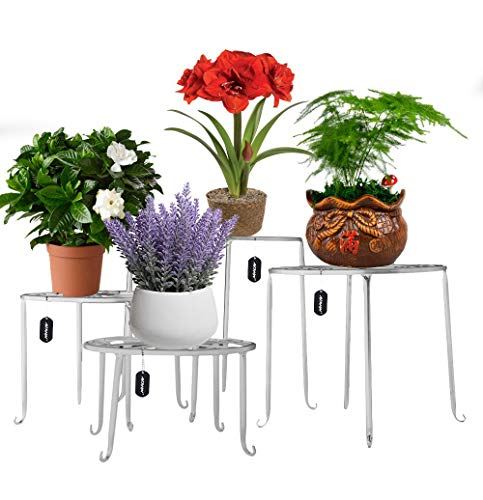 AISHN Metal Plant Stand 4 in 1 Potted Irons Planter Supports Floor Flower
