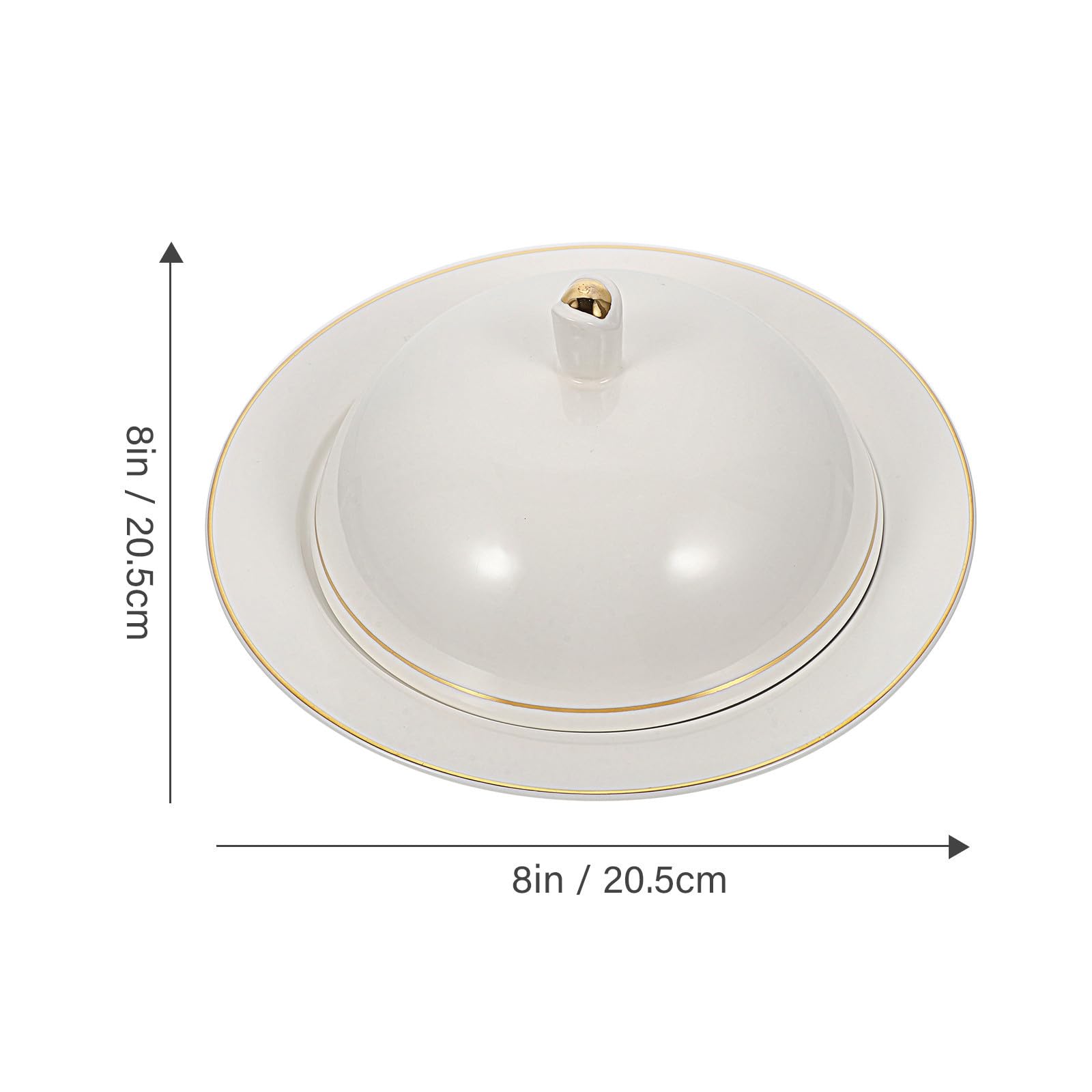 Artibetter Plato de Cerámica Blanco con Tapa para Carne y Postres de Mesa