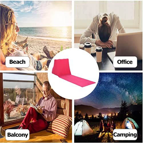 SOONHUA Inflatable Back Cushion Portable Beach Reclining Lounger Wedge Shape Lounger Cushion Beach Mat Foldable Waterproof Flocking Back-Rest Chair for Outdoor Camping - Image 4
