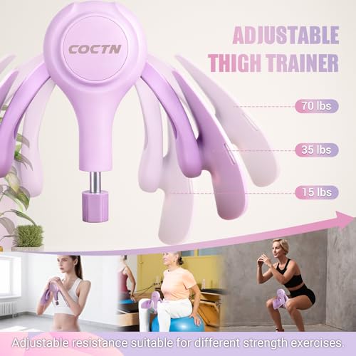 Thigh Trainer, 15-70LB Adjustable Resistance Inner Thigh Workout Equipment - image 2