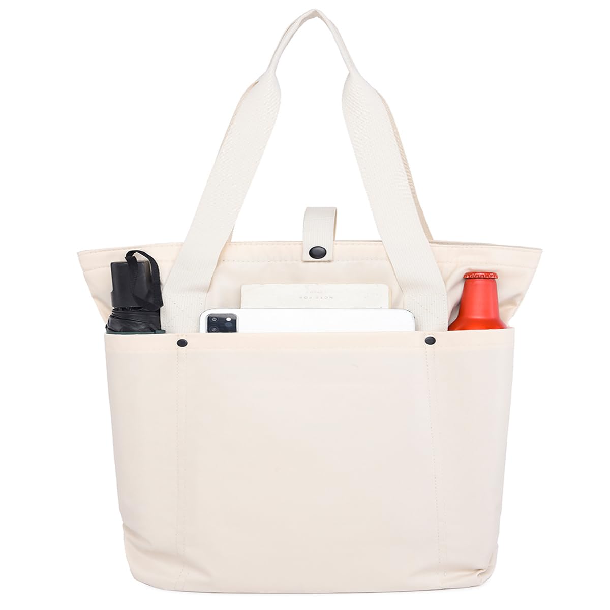 MiowoteTote Bag for Women and Men with Zipper and Inner Pockets. Tote Bag with Zipper, Shoulder Bag Handle Handbag for Travel