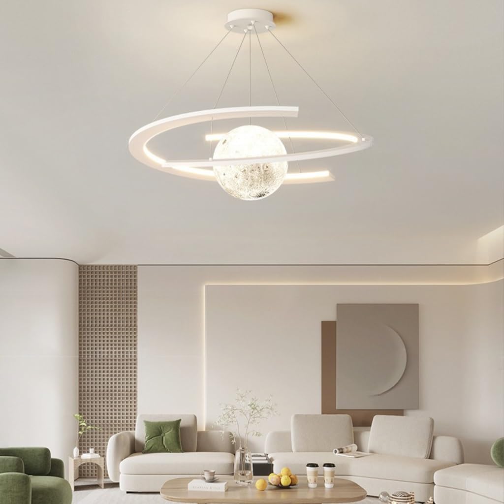 Żyrandol Dziecięcy Nowoczesny Pokój Kosmiczna Gwiazda Lampa Wisząca LED Ściemnialna Akrylowa Planeta Ziemia Kula Sztuka Wystrój Domu Fantazja Wnętrze Oświetlenie Dziecięce Kreskówka Lampa Sufitowa (C