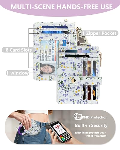 Image of Wristlet Wallet for Women, Keychain Wallet with AirTag Holder