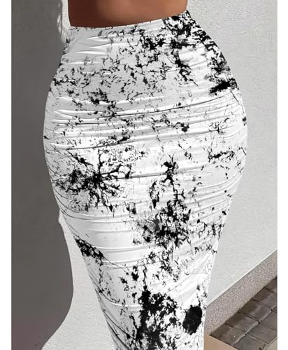 Yuopeid Women's Bodycon Fashion Printed High Waist Maxi Skirt Slim Fit Cocktail Night Party Casual Long Skirts3