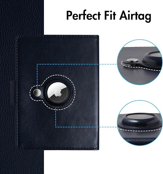 Passport Holder with Locator Slot,Passport Cover for Men,RFID Blocking Passport Wallet,Black Family Leather Passport Protector Case,Travel Must Haves Airport Essentials.3