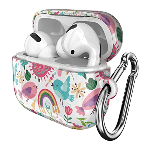 Hard Case Compatible With Airpods Pro 2 | Airpods Pro | Airpods 3 Gen 2 1 Adorable Rainbow Cover Birdie Hook Portable Birds Shockproof Cute Design Chicken Earpods Protective Plastic With Keychain #TOP3