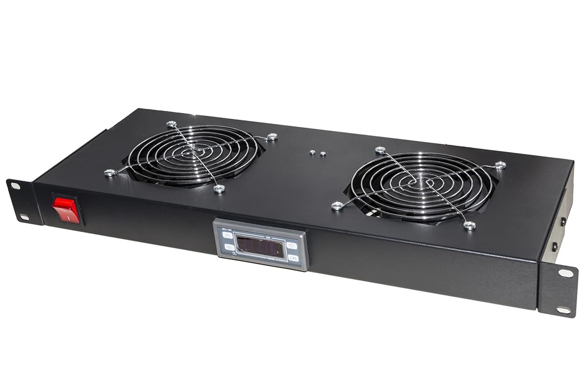 LINK Modulo 2 Ventole Raffreddamento con Display, Nero