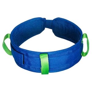COW&COW Gait Belt with 3 Handles and Metal Loop for Physical Therapy 4 inches (Blue, 48″-54″)
