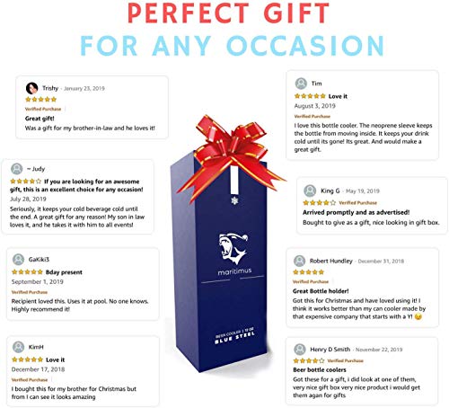 image for Maritimus Beer Bottle Cooler CRIMSON - Double Wall Stainless Steel Bee