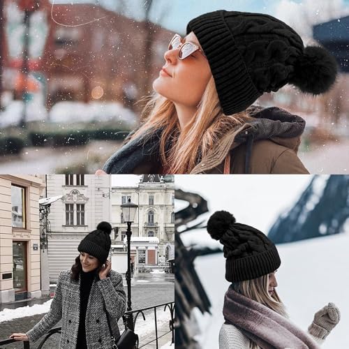 Gorro de mujer de invierno TAROSE con pompón miniatura 7