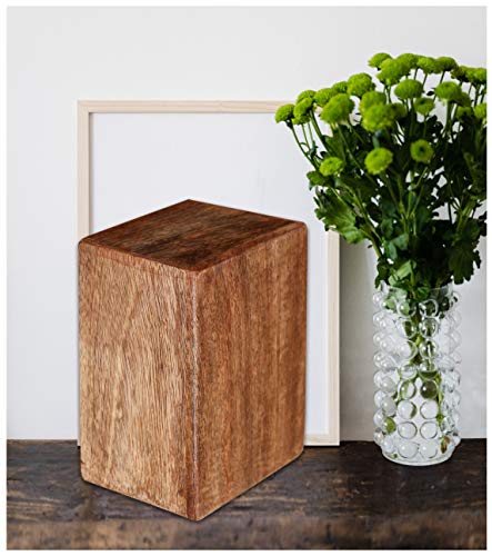 Wood Human Funeral Cremation Urn for Human Ashes Urn Large Size Natural Plain - Honor Your Beloved One,Wooden Urns Hand-Crafted, Wood Memorial Pet Urns for Dogs