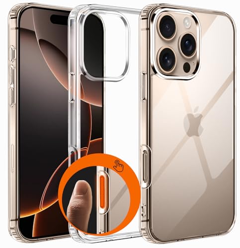 Image of Amozo for iPhone 16 Pro Back Case Cover |Ultra Hybrid Camera and Drop Protection Back Case Cover for iPhone 16 Pro - (Polycarbonate|Clear)