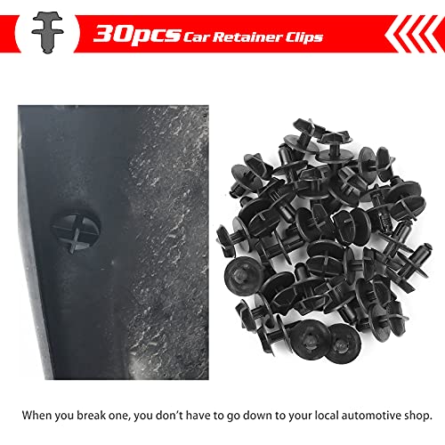 Image of OTUAYAUTO 30PCS Fender Liner Rivet Radiator Sight Shield Push-Type Retainer Clips Replacement for Ford F150, Mustang Fusion,Lincoln LS Town Car Battery Cover Clips