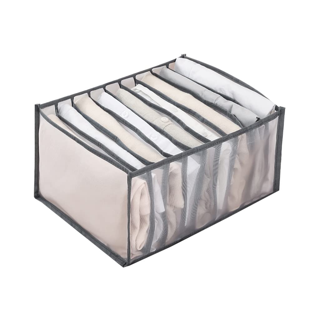 ETRGFTHU Clothes Storage Bag Household Foldable Sorting Wardrobe Sundries/underwear Divider Bag Environmentally Friendly and Durable(Grey)