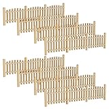 WEKADRIN 8 Stück Miniatur Holzzaun Formstabiler Kompakter Gartenzaun Selbstgemacht Mikro Landschaftsdeko für Minihäuser und Kleine Gärten