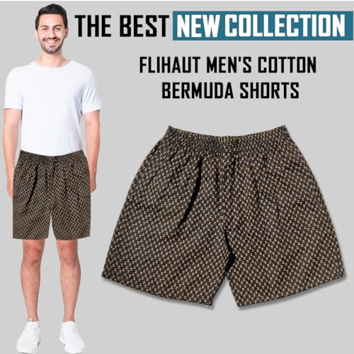 Image of Men's Cotton Shorts Waistband, Zip Fly, 1 Zip Pocket, Back Pockets (Pack of 2)