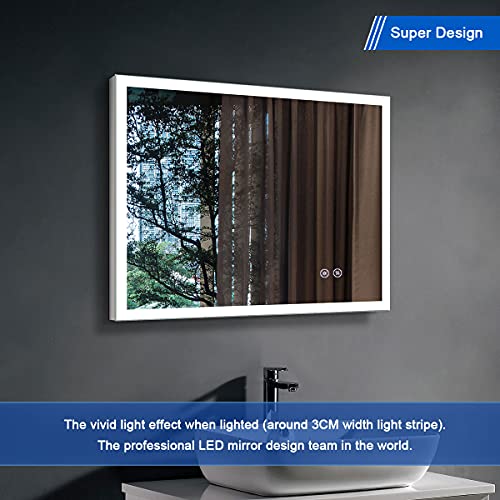 Decoraport 28 X 36 In Horizontal Led Bathroom Mirror With Anti-Fog Function, Wall Mounted Vanity Mirror With Touch Button (A-N031-W1) #TOP6