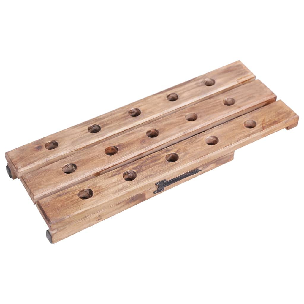vidaXL Weinregal für 15 Flaschen Flaschenregal Flaschenständer Weinständer Rüttelbrett Rüttelpult Champagner 26x50x70cm Massives Altholz