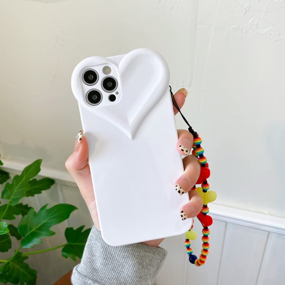 Coque perle bracelet pour iPhone X étui blanc cordon - 6
