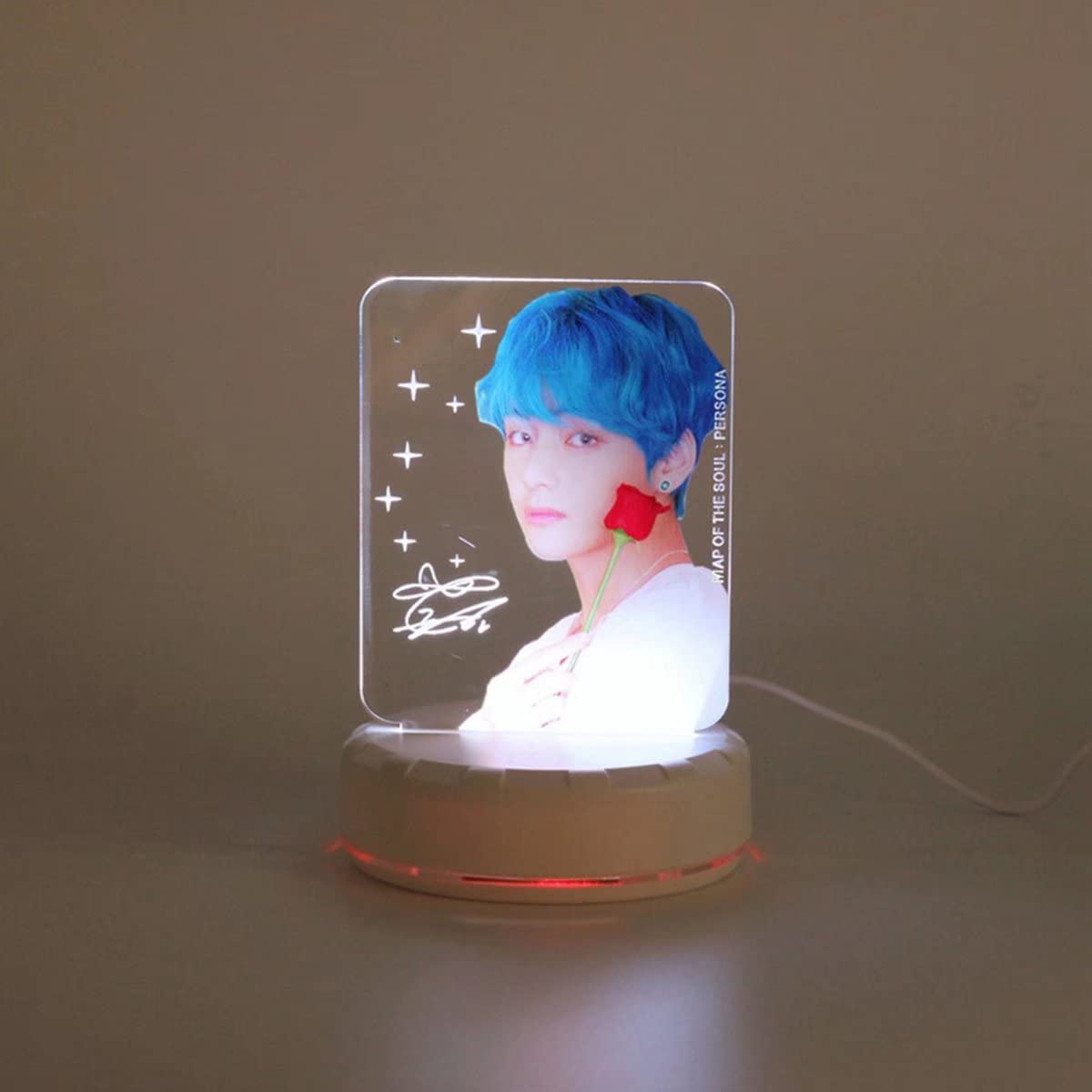 Aopostall Kpop Night Light Jimin Jungkook RM Colorful Acrylic LED Nightstand Desk Lamp
