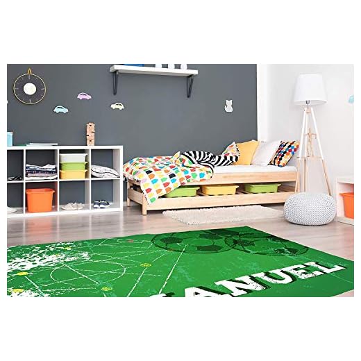 Oedim Alfombra Personalizada Campo de Fútbol para Habitaciones PVC | 95 x 165 cm | Moqueta PVC | Suelo vinílico | Decoración del Hogar | Suelo de Protección Infantil