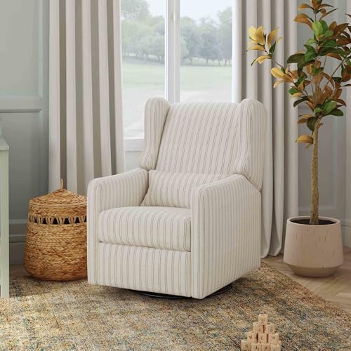 Carter's by Davinci Arlo Recliner, Performance Charcoal Double Stripe Linen - image 2