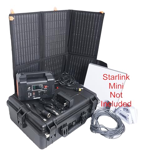 Starlink Mini Solar Rechargeable Battery Powered Mobile Internet Kit Case, 4.5+ Hrs Runtime, Portable WiFi for Camping, Emergencies, etc. Includes Battery, Solar Panel, & Case. Starlink Not Included