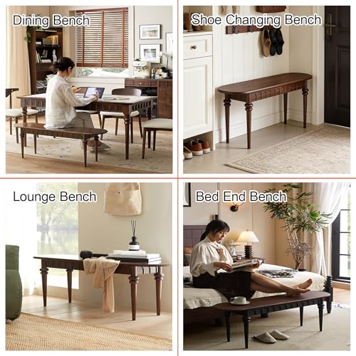 Banco de madera para comedor cocina y dormitorio de 120 cm 8