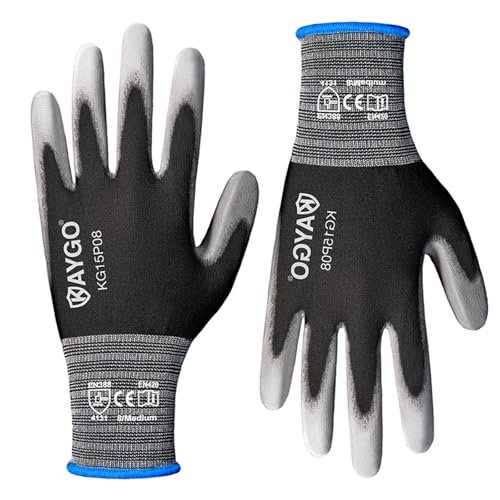 KAYGO PU Coated Work Gloves (12 Pairs Medium)
