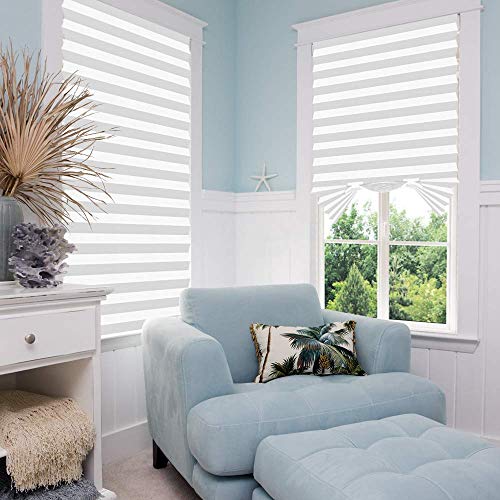 Seeye Light Filtering Temporary Blinds Cordless Shades Fabric Pleated Fabric Shade Easy To Cut And Install, 36" W X 72" L - 6 Pack, White, With 12 Clips #TOP3