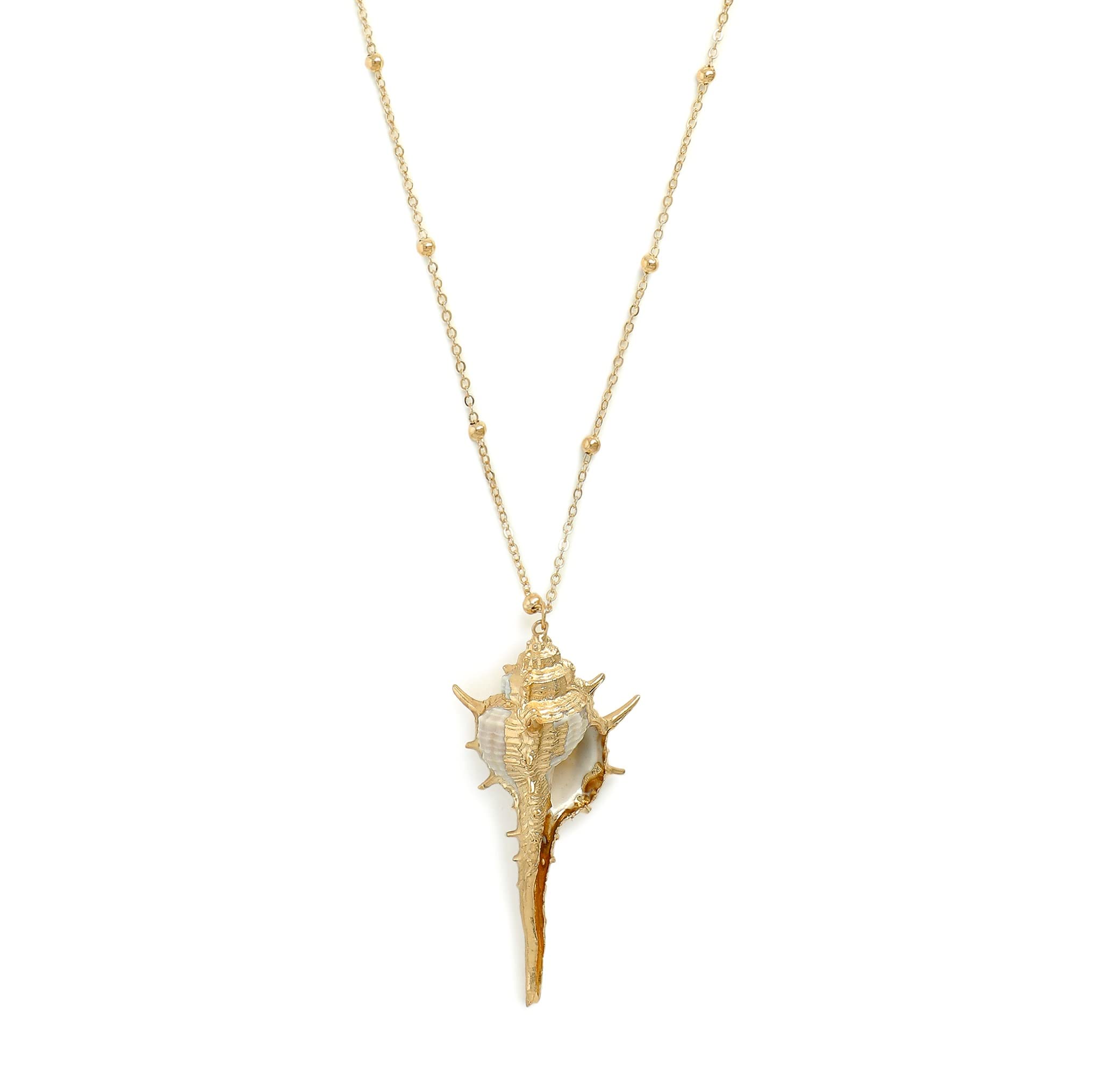 El Regalo Retro Cowrie Shell Golden Electroplated Necklace for Girls & Women | Bohemian Style Cowrie Sea Shell Handmade Beach Necklace (Green Beach Shell) (B09Z31KBW6) Amazon Price History, Amazon Price Tracker