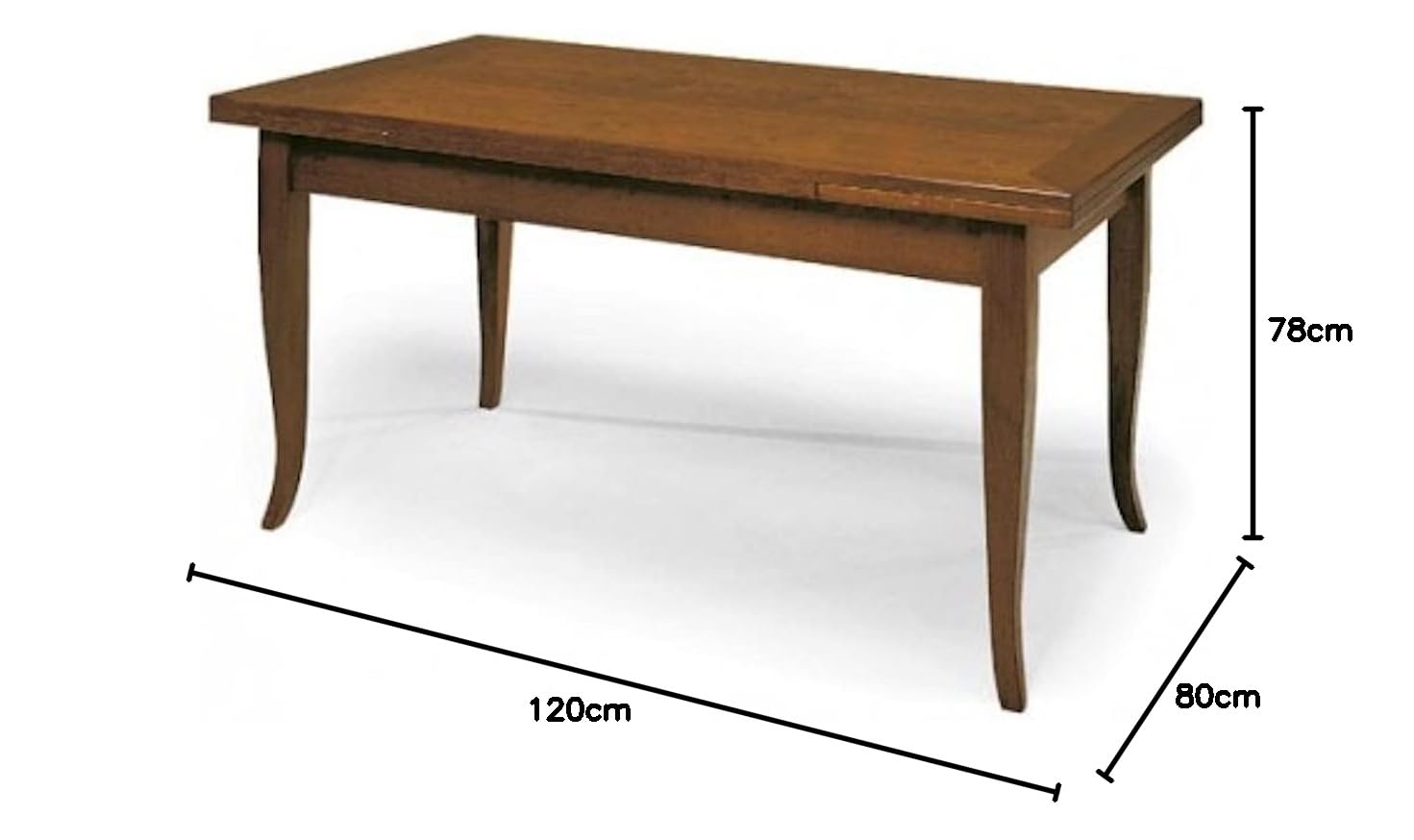 Eettafel uittrekbaar 120/160 cm met X-vormige stangen, zwart-wit