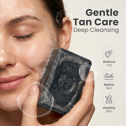 Image of Activated Charcoal Soap 125g (Pack of 2) | Handmade with Aloe Vera | Natural Herbal Soap for Acne & Oily Skin | Anti Aging Detox Face & Body Soap for Men & Women