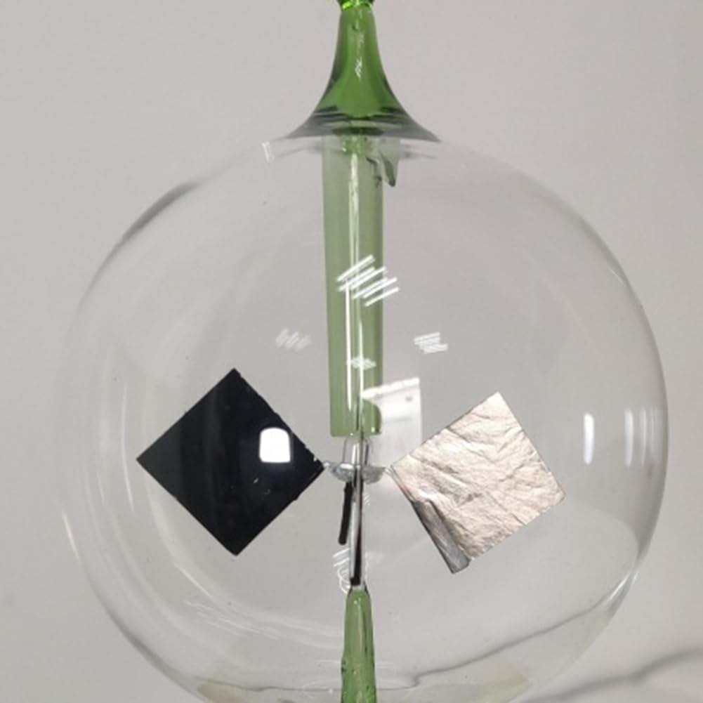 Molinillo de viento giratorio de cristal con 4 aspas, funciona con energía solar, radiómetro, herramienta educativa de estudio