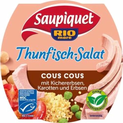usy Saupiquet Thunfisch Salat Cous Cous (160g Dose) für Familien + usy Block + usy Dauerhafte Speisevorräte