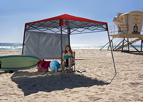 Quik Shade 7' x 7' Go Hybrid Pop-Up Compact and Lightweight Slant Leg Backpack Canopy, Red - Thumbnail 3