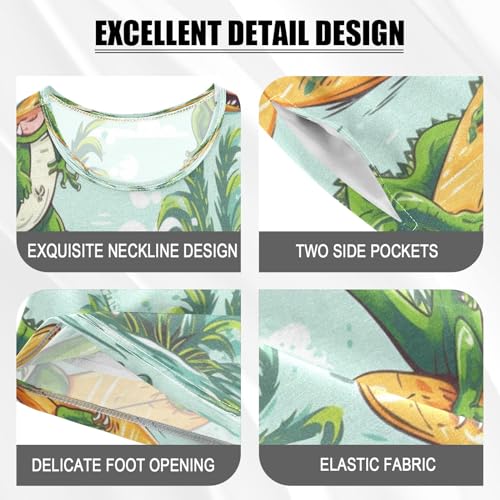 Surfing Crocodile Kids Pjs Set Boys Girls Summer Short-Sleeve Sleepwear Pajamas 2PCS4