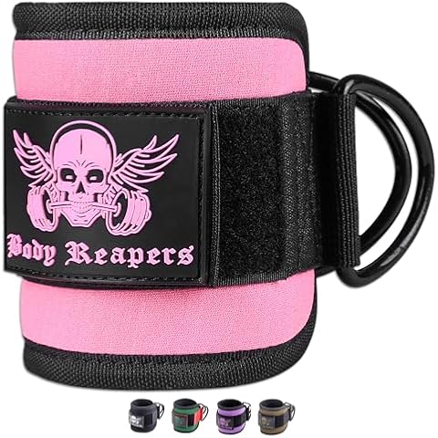 Body Reapers Workout Ankle Straps for Cable Machine Women, Ankle Cuff Cable Attachment, Ankle Clips for Cable Machine, Glute Kick Back Ankle Straps, Glute Workout, Lower Body Exercises - Pair Cover